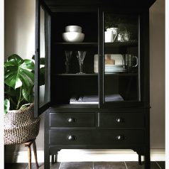 antique black kitchen display cabinet