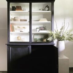 black painted antique dresser display cabinet